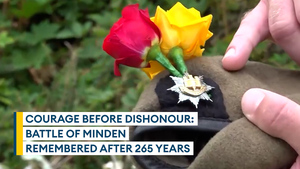 Colours of courage: Royal Anglian honour the anniversary of Minden