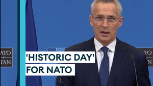 NATO Secretary General Jens Stolenberg hails 'historic day' for Euro-Atlantic security