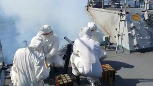 Prince Philip: Gun Salute On HMS Montrose