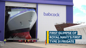 HMS Venturer removed from build hall in Rosyth