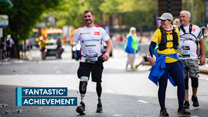 A great achievement, says triple-amputee veteran, after finishing London Marathon