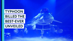 Qatar's newest Typhoon fighter jet makes a grand entrance