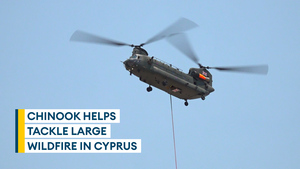 RAF Chinook helps fight fatal wildfire in Cyprus