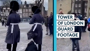 Watch: Queen's Guard colliding with child