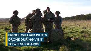 Prince of Wales flies drone with Welsh Guards