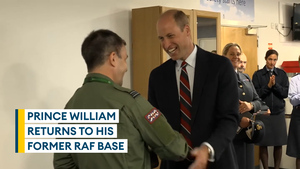 Prince William's 'nostalgic' return to his former RAF base