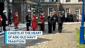 History made as cadets conduct Navy tradition at Tower of London 