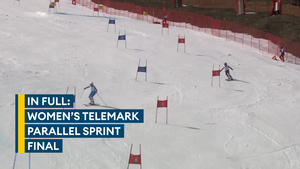 Squadron Leader Clare Thomas wins a tense Telemark Parallel Sprint final
