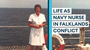 Navy nurse recalls treating injured personnel during Falklands conflict