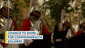 Commonwealth soldiers parade in the capital