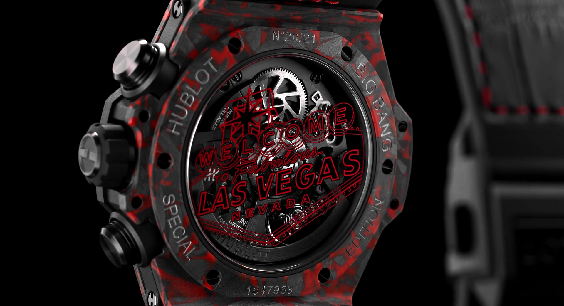 Hublot red and online black watch