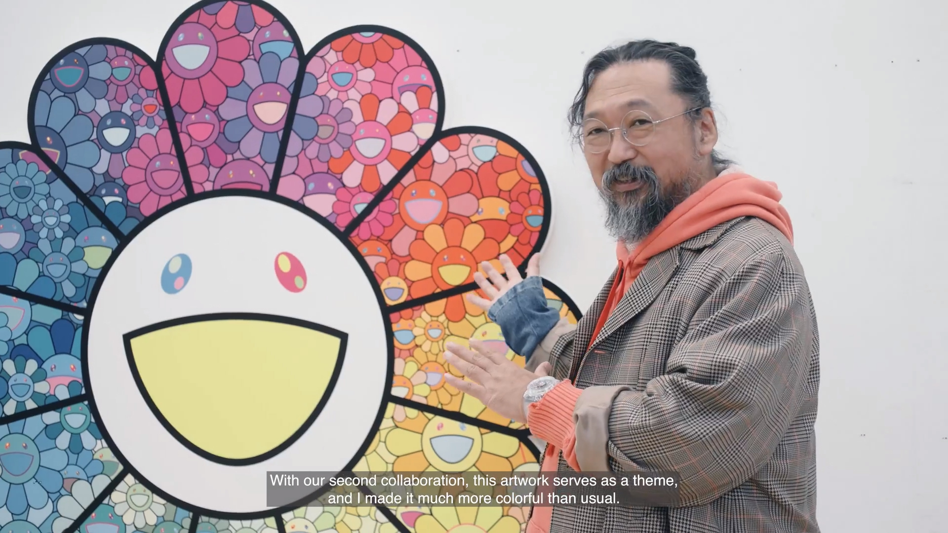 Custom Flower Fidget Spinner Watch Not Hublot Classic Fusion Takashi Murakami