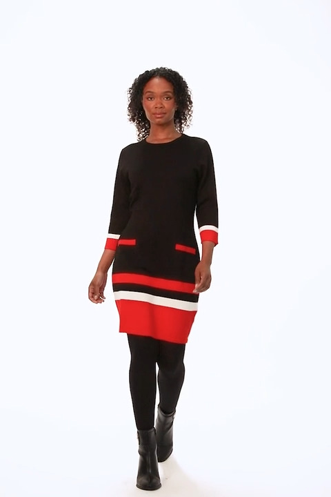 Black dress best sale with red sweater