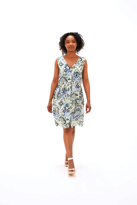 Turquoise Petite Aztec Print Tunic Shirt Dress | Roman UK