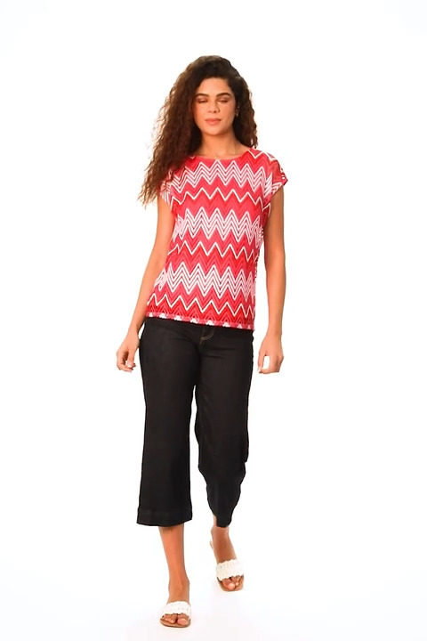 Pink Zig Zag Crochet Overlay Top | Roman UK