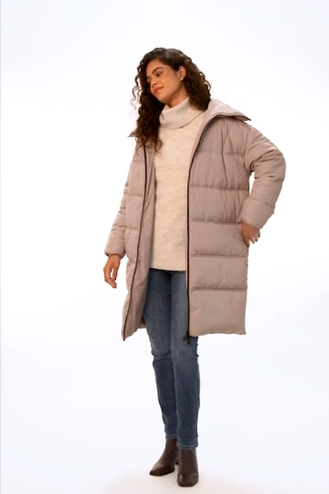 Taupe Longline Padded Coat