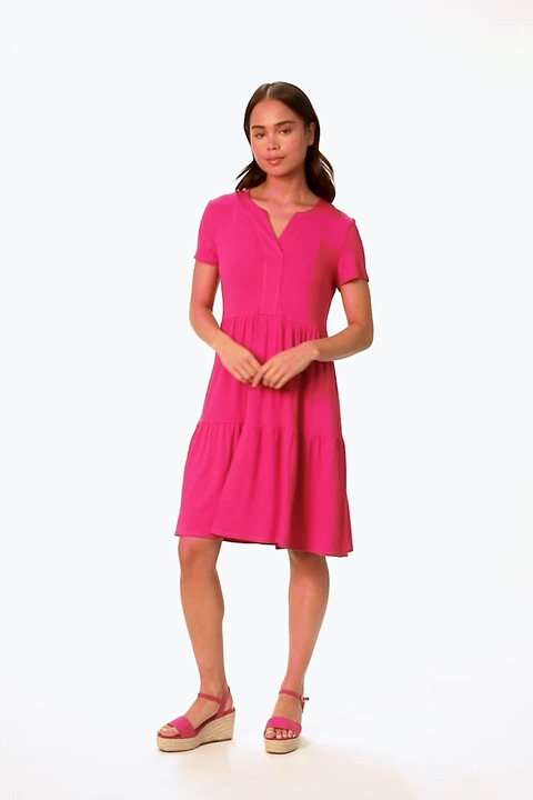 Pink Petite Tiered Stretch T-Shirt Dress | Petite UK Pink Petite Tiered Stretch T-Shirt Dress | Petite UK