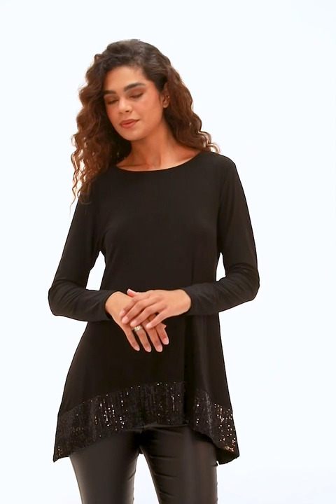 Reba sale shimmer black tunic