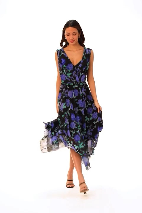 Buy Roman Blue Petite Sleeveless Floral Chiffon Dress from the Next UK  online shop