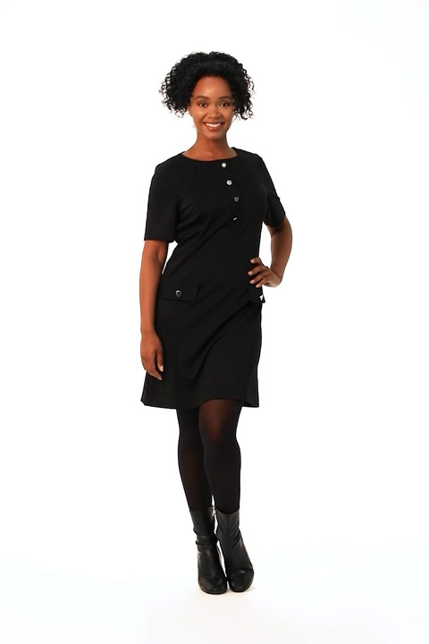 Plus Black Bardot Ruffle Detail Shift Dress