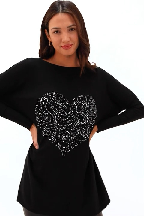 Black jumper with clearance hearts