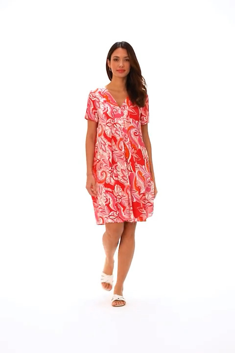 Pink Baroque Floral Pocket Tunic Dress | Roman UK