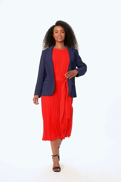 red dress navy blazer Navy Petite Textured Stretch Blazer