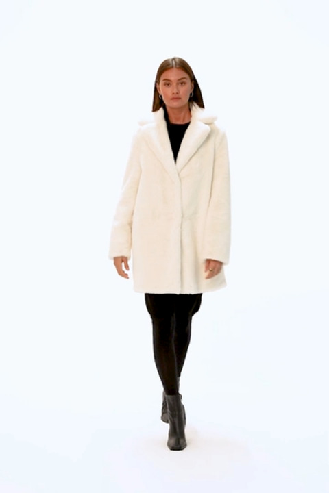 Fur Coat West long white