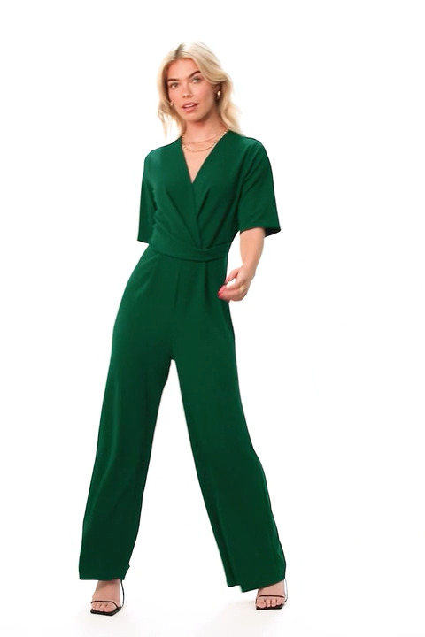 Green best sale wrap jumpsuit