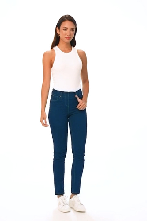 Women Fashion Sexy High Waisted Jeans Soft Skinny Stretchy Pants Slim  Bodycon Blue Jeggings