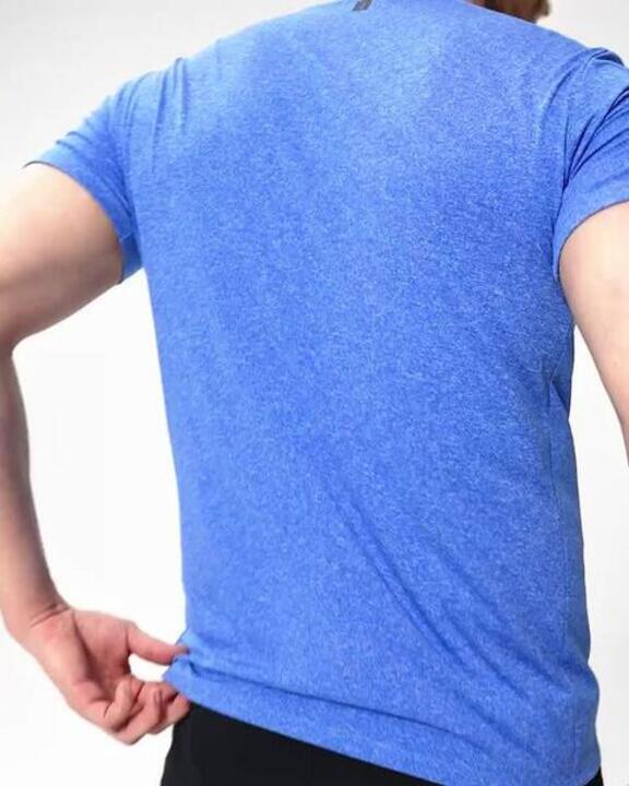 Men Gym Sports T Shirt Polyester - Mottled Blue - Video 2