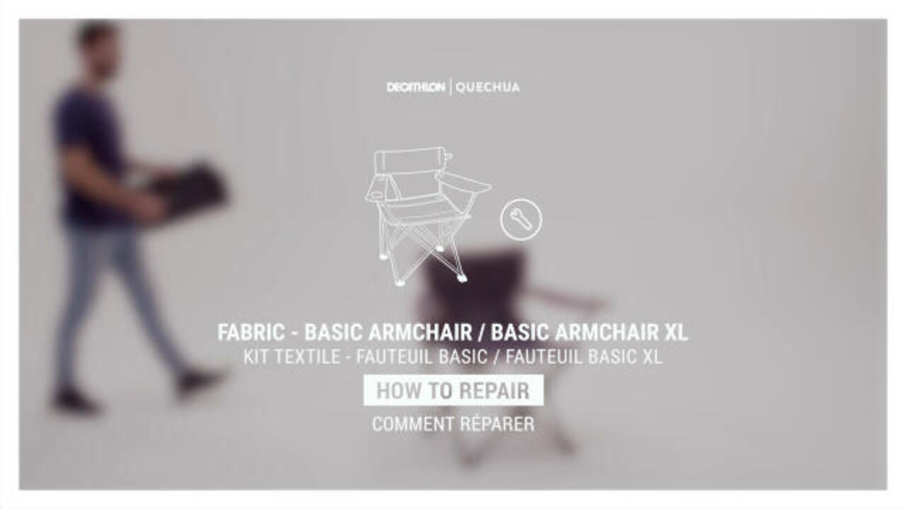 Camping Chair XL Foldable with Armrest up to 150 Kg - Lunar Grey - Video 2