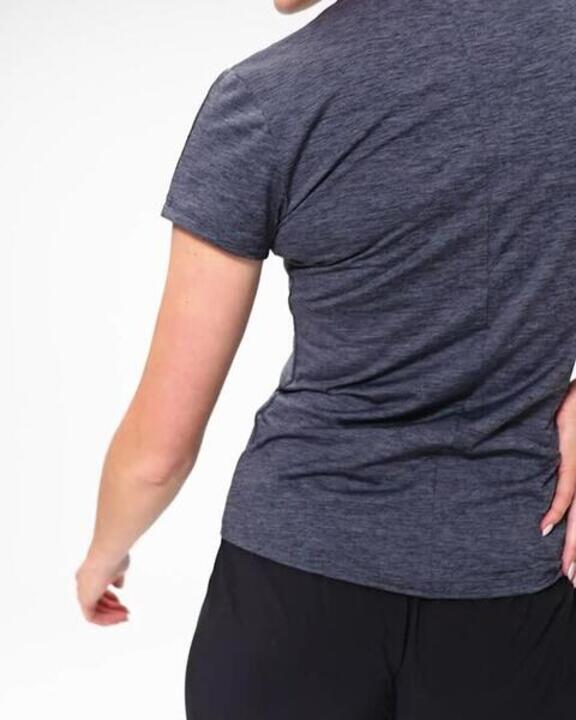 Short Sleeves Fit Women's Basic T-Shirt- Graphite Grey - Video 2