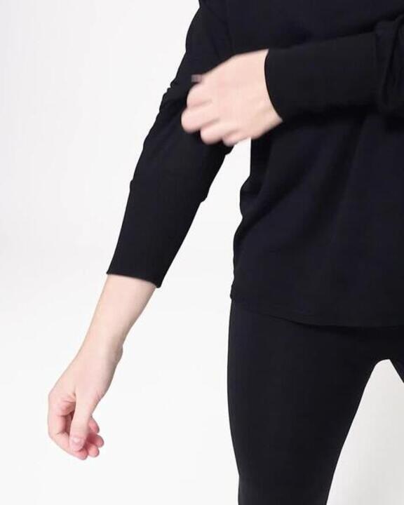 Women's Modern Dance Loose Sweatshirt - Black - Video 2