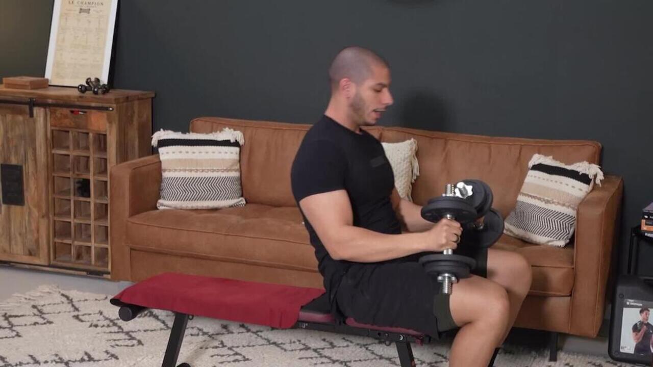 Gym Weight Bench, Foldable, 4 Incline levels, Supports upto 220kg, 500 - Black - Video 2