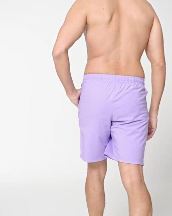 Men Gym Shorts Stretchable, Quick Dry with Zip Pockets - Lavender Purple - Video 2