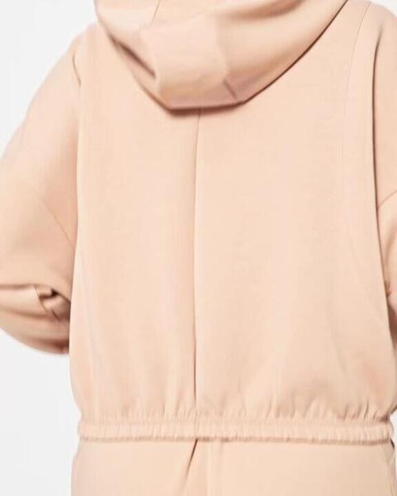 Women's Long-Sleeved Fitness Hooded Jacket - Beige - Video 2