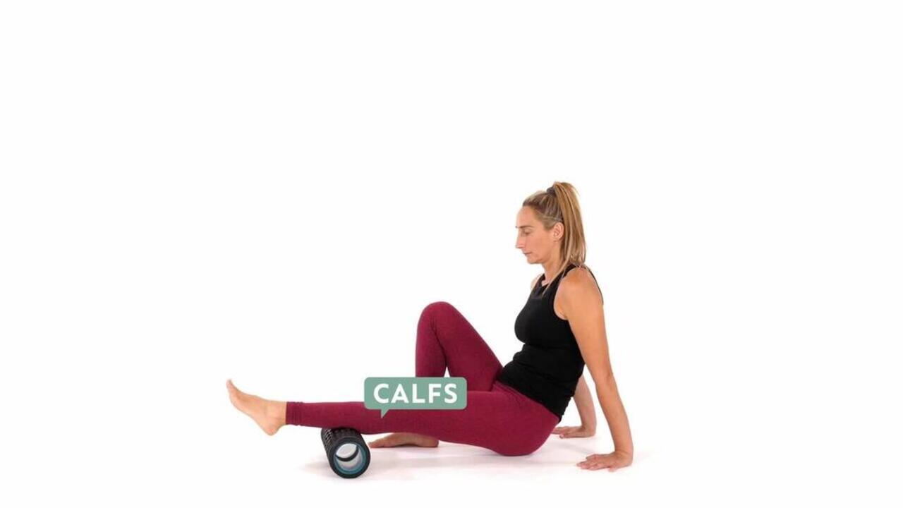 Hand Foam Massage Roller, Deep Tissue and Muscle Relief, 38cm - Blue - Video 2