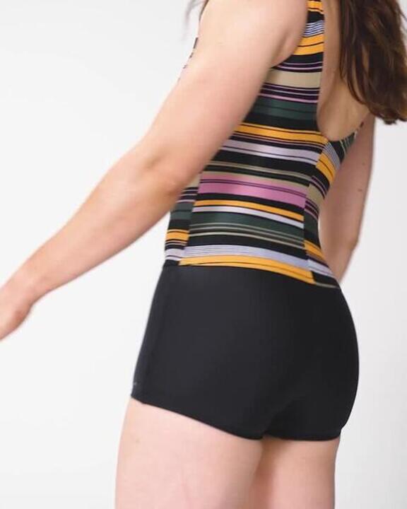 Women’s swimming 1-piece shorty swimsuit - Dova bora pink - Video 2