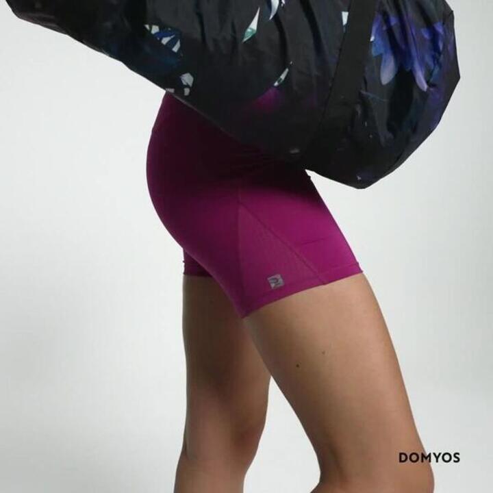 Shaping High Waisted Fitness Cardio Shorts - Fuchsia - Video 2