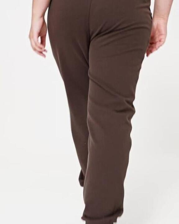 Women's Cotton Joggers - Brown - Video 2