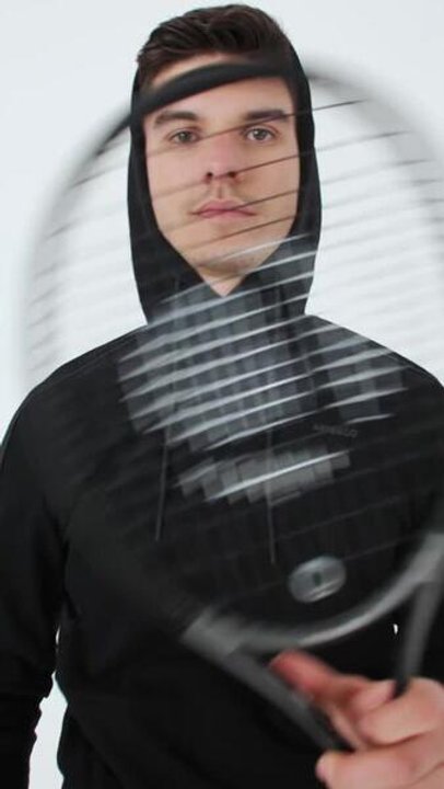 Men's Tennis Hoodie Soft - Black - Video 2