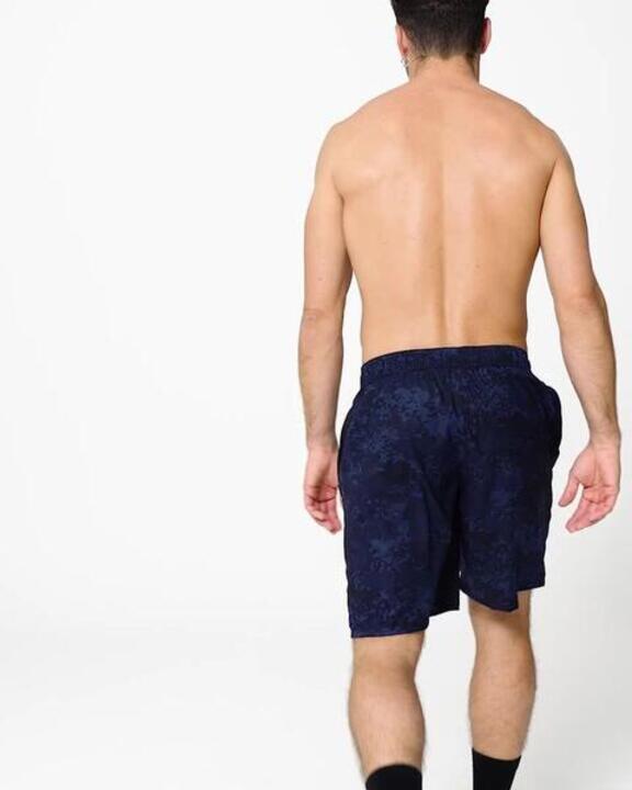 Men's Breathable Fitness Shorts with Zip-Up Pockets - Navy Blue - Video 2