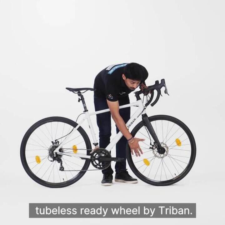 Buy Adult Road Bike Triban RC 120 Disc - White Online | Decathlon