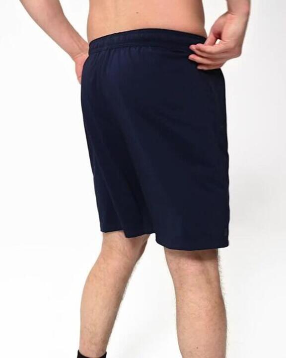 Men Gym Shorts Stretchable, Quick Dry with Zip Pockets - Navy Blue - Video 2