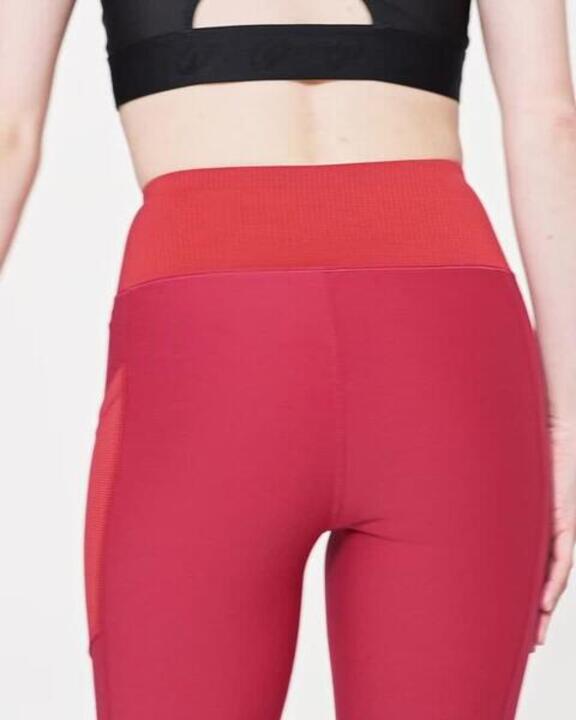 Women's Fitness Leggings with Phone Pocket - Dark Red - Video 2