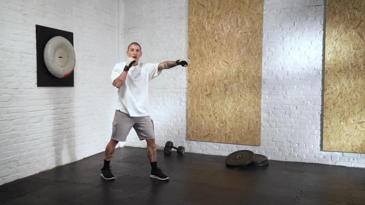 Adult Punching Wall Bag, Quick Setup, Compact Design - White/Red - Video 2