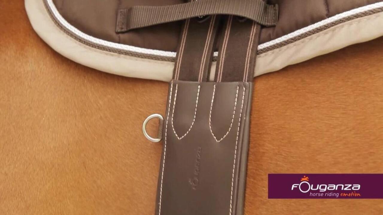 Romeo Horse Riding Leather Belly Guard for Horse and Pony - Brown - Video 2