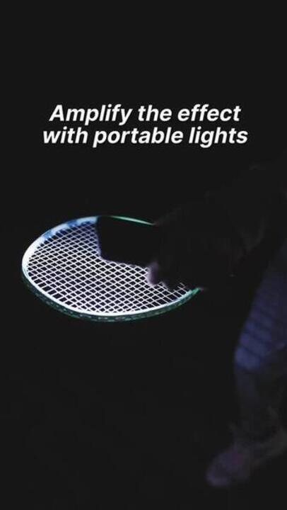 Glow in dark Adult Badminton Racket Set Flex Set BR190 Nite Blue Yellow - Video 2