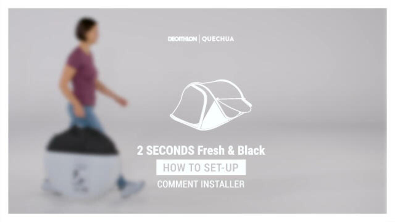 Instant 3-person camping tent, 2 Seconds Fresh & Black - Video 2